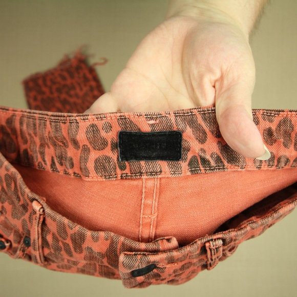 Mother High Waisted Looker Ankle Fray Jeans Women's Size 26 Animal Attraction - Picture 7 of 12